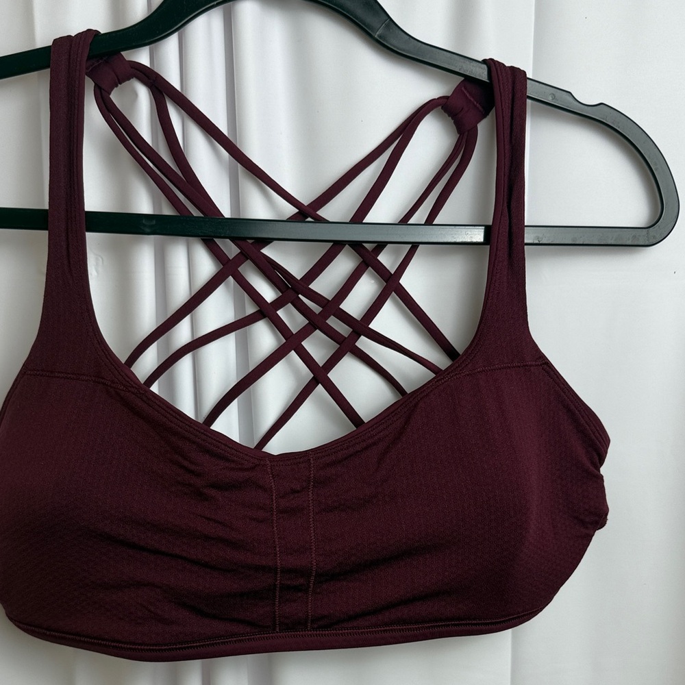 Lululemon Athletica burgundy Strappy Sports Bra